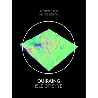 Quiraing Mountain Topographie Isle of Skye Schottland Poster Druck