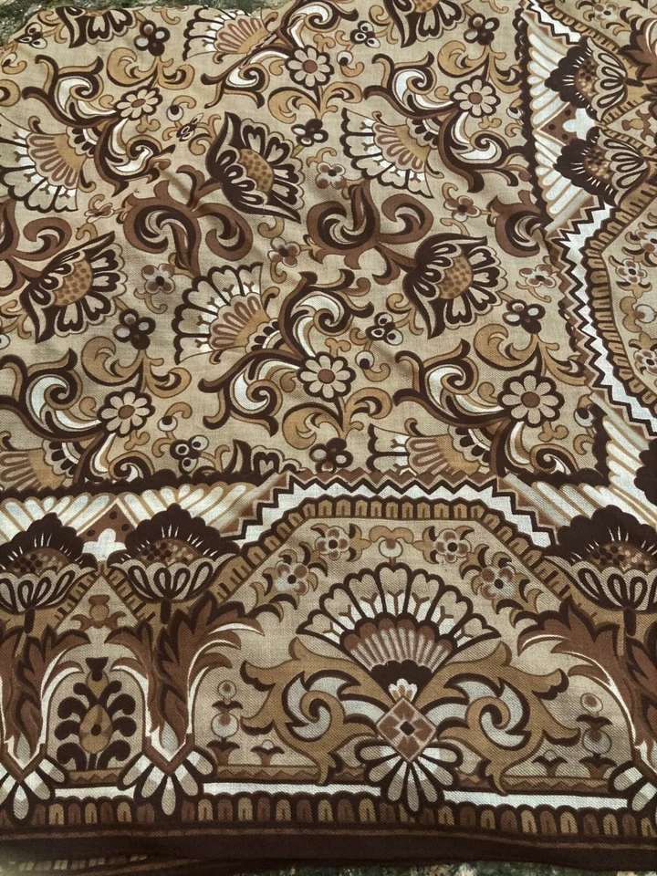 Bufanda vintage Adrienne Vittadini 100 % lana para mujer marrón envolvente floral cuadrada 44" W Foto 3 de 4