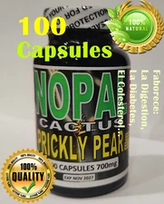 Nopal, priclky pear, cactus supplement 100 Capsules 700mg 100% Natural Organic
