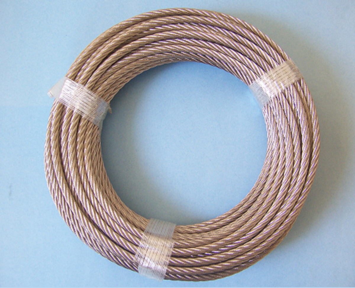 316 Stainless Steel Wire Rope Cable , 1/4,7x19, 50 ft Coil, Made in