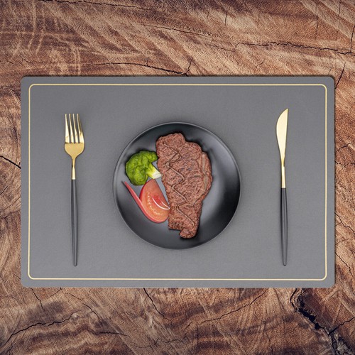 Set of 4 Faux Leather Placemat Kitchen Dining Table Mats Heat Resistant Non-Slip - Picture 24 of 50