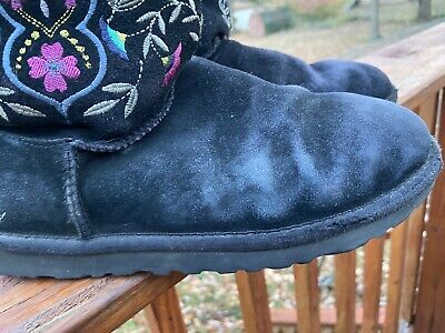 UGG WOMENS Black JULIETTE SIZE 6 BOOTS 1005760 Embroidered UGG WOMENS Black JULIETTE SIZE 6 BOOTS 1005760 Embroidered