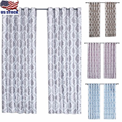 1 2 4 Panels Blackout Window Curtains Thermal Insulated Drapes