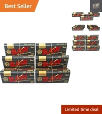 Classic Black 1 1/4 Size Natural Unrefined Ultra Thin 79mm Rolling Papers 6 PACK