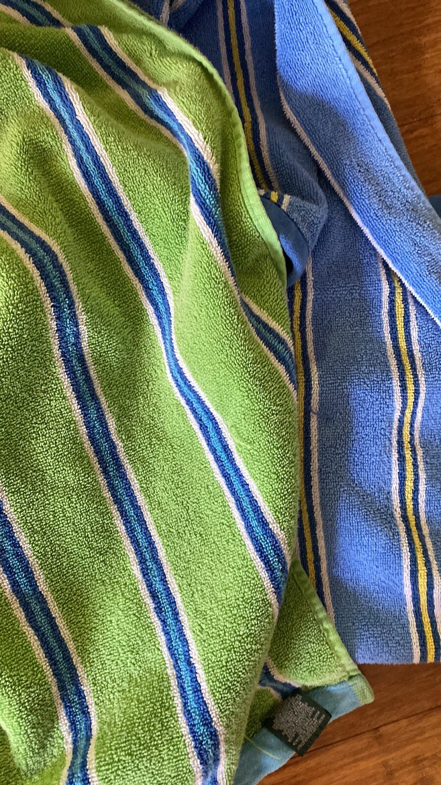 Ralph Lauren Beach Towels - Set If 2 - Blue And Green Stripe 