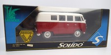 VTG Solido 1/18 Scale Diecast - 8031 Volkswagen Combi Vitre 1966 Red / White