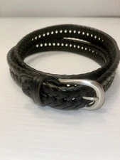 Black Genuine leather on bonded leather men’s belt Sz 38