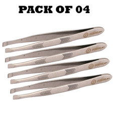 Pack of 04 Forgica Professional Stainless Steel Tweezers