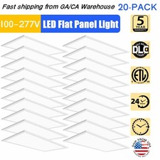 20 Pack 2x4 Commercial LED 5000K Dimmable Drop Ceiling Flat Panel Troffer Light