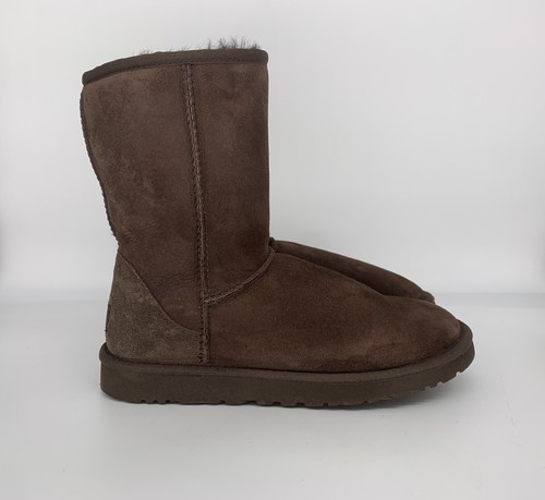 UGG Australia 5825 Womens Size 8 Classic Mid Calf Suede Brown Sheepskin Boots - Picture 4 of 10