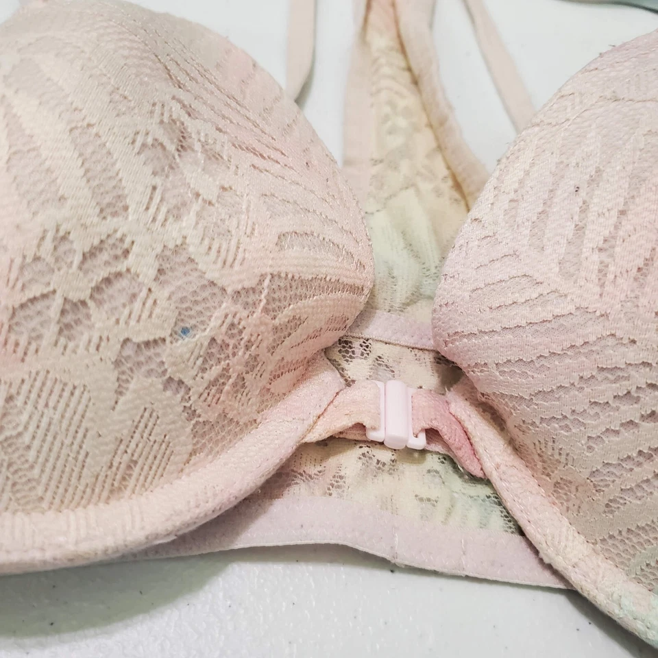 Sujetador ROSA Mujer 34C Beige Ombre Floral Ligeramente Forrado Encaje Victoria's Secret Foto 3 de 4