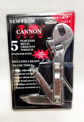 Cannon 5 Function Multi Crescent Wrench  Stainless Steel Handy Multi Tool...