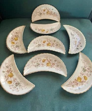 Bridgwood and Son  Bone Dish Set of 8 Antique Porcelain Opaque 