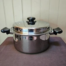 Saladmaster 7 Qt Stock Pot System 7 TP304-316 Surgical Stainless with Lid EUC
