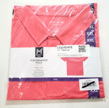 Member's Mark Men's Short Sleeve Moisture Wicking Performance Polo Coral XXL