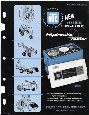 OTC OWATONNA TOOL CO. Y-90 SERIES IN-LINE HYDRAULIC TESTER BULLETIN NO. HT-67