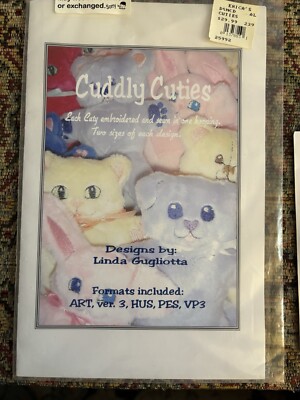 Cuddly Cuties, Embroidery CD, Ver ART, HUS, PES, VP3, VER.3  Cute Animal Faces