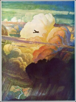 The Airmail : N.C. Wyeth :  Archival Quality Art Print 17x22