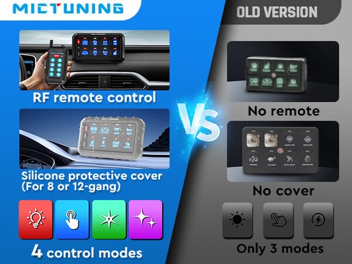 RGB 8 Gang Switch Panel Electronic Relay System ON/OFF Wireless Remote Control - Picture 22 of 22
