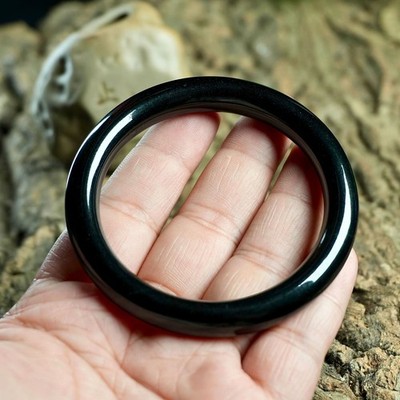 Certified Burma A-grade Jadeite Jade Ink Jade Bracelet Ice Ink Bracelet