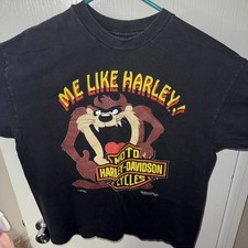 Harley-Davidson Tasmanian Devil Looney Tunes Vintage 90s Shirt XL Single Stitch