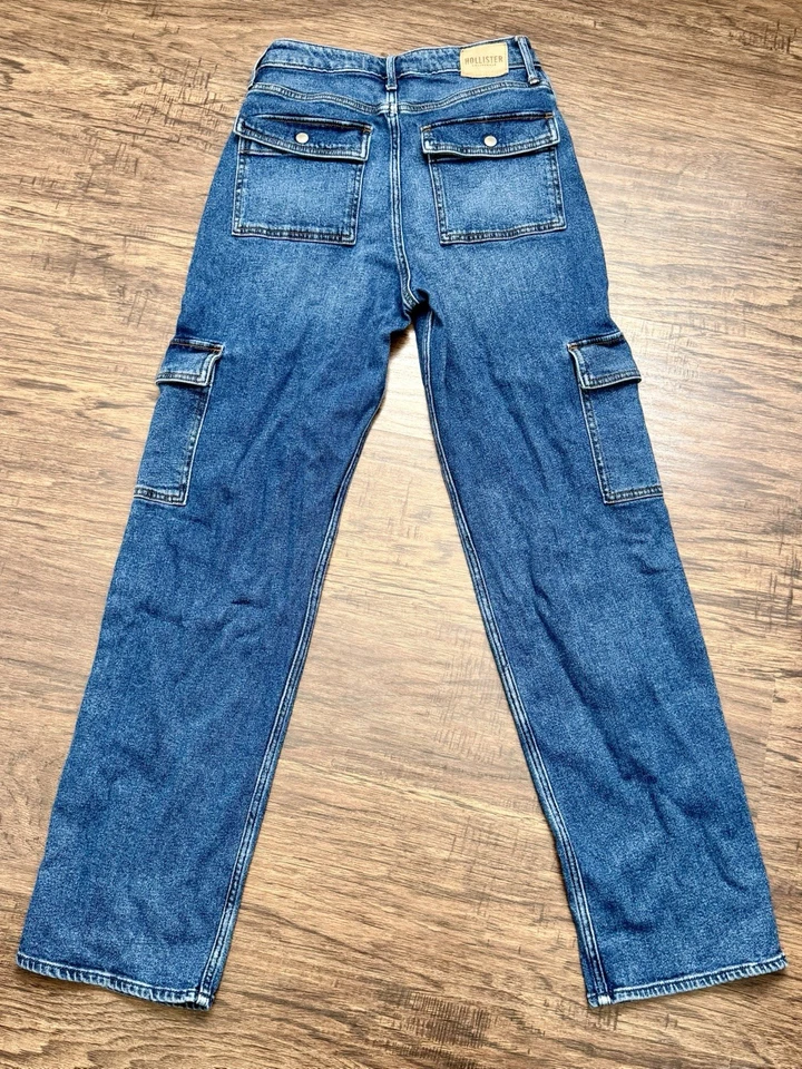 Hollister Ultra High Rise Dad Jeans Size 5L Carpenter Cargo 27/33 - Image 4 of 4