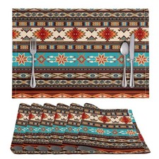 ZFRXIGN Boho Placemats Set of 6 Tribal 6 Pieces, Southwestern