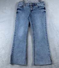 Venus Flare Leg Jeans Womens Size 10 Ankle Slit Button Fly Acid Wash Blue