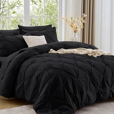 King Size Comforter Set, 7-Piece Bed in a Bag, Pintuck Bedding Set for All