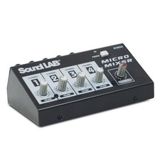Soundlab 4 Channel Mono Mixer - Portable DJ PA Equipment for Live Events