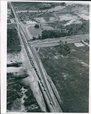 1963 Bayway Aerial View Traffic Jam Road Construction Historic Press Photo 8x10