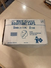 21” White Bouffant Caps