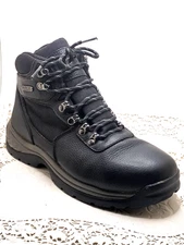 NORTIV 8 Men's Size 8 Ankle Waterproof Work Black Leather Boots