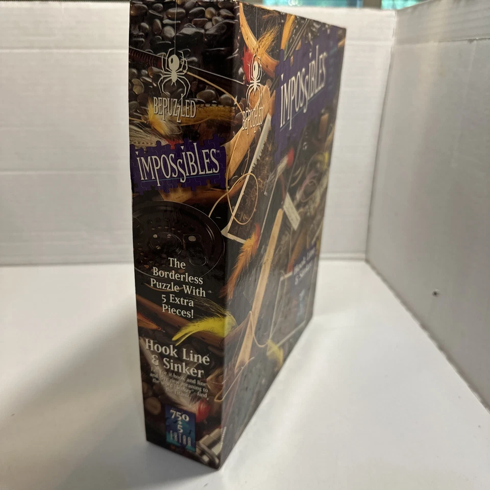 BePuzzled Impossibles “Hook Line & Sinker” 750+5 Extra Pieces Puzzle 1996 - Image 2 of 4