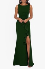 Betsy  Adam A22921 Ruffle Bow Gown SZ 14 Pine 229