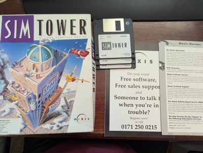 Sim Tower für PC Vintage Box Box Spiel 3,5''