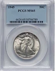 1945 Walking Liberty Half PCGS MS 65 White