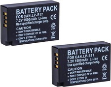 2-Pack LP-E17 Large Capacity Battery for Canon EOS R100 R50 R10 R8 RP, Rebel T8i