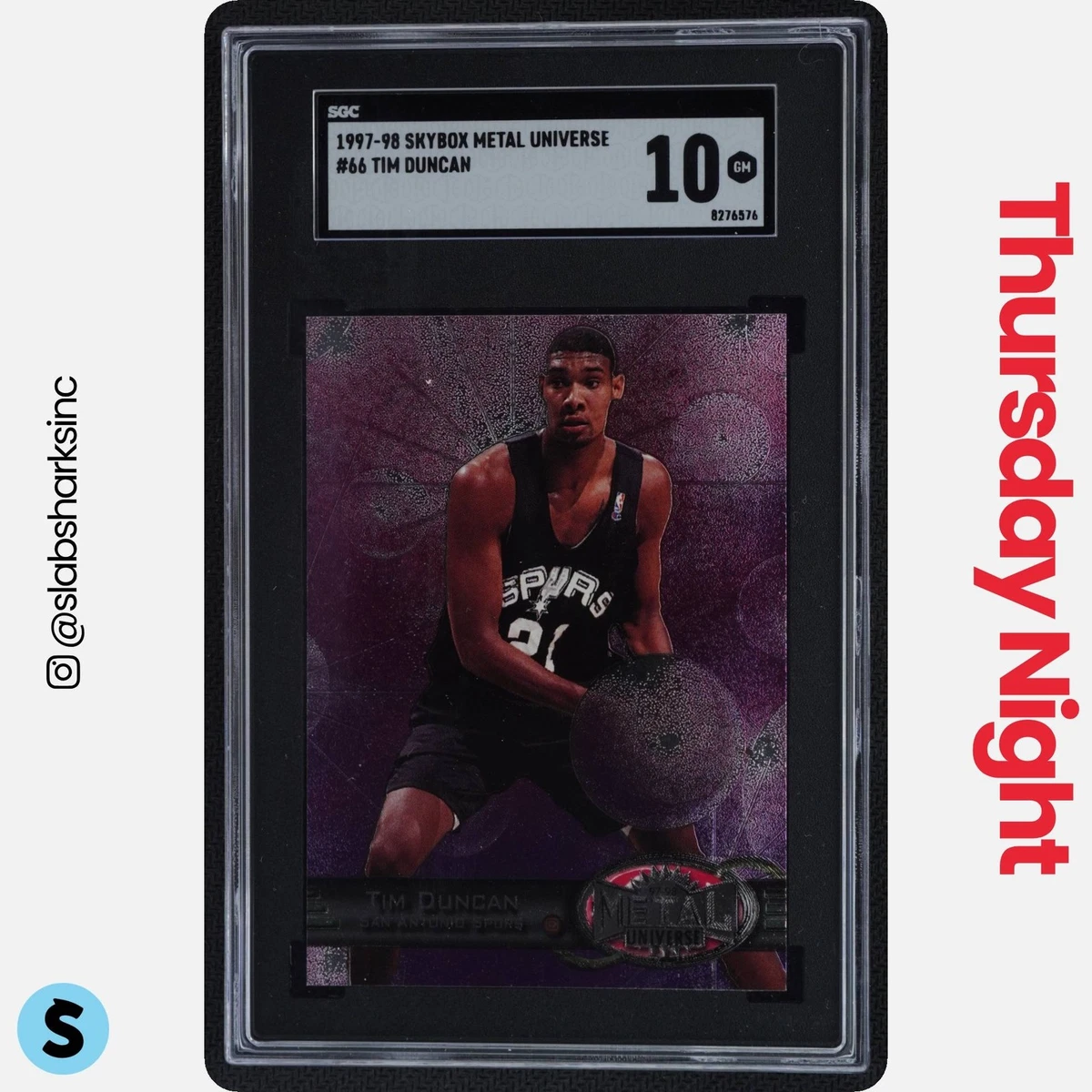 Tim Duncan Basketball Grade 10 Rookie Sports Trading Cards