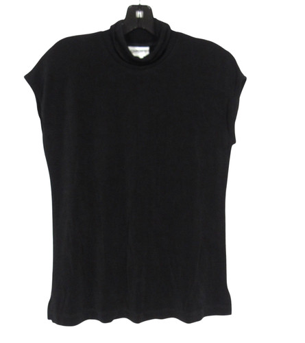 CHICO'S TRAVELERS Black Slinky Knit TANK TOP SLEEVELESS Turtleneck Blouse 1/USM