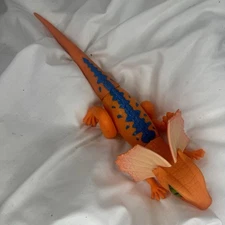 Robo Alive Frill Neck Lizard Robotic Pet Figure Orange Zuru Toy *Tested Works