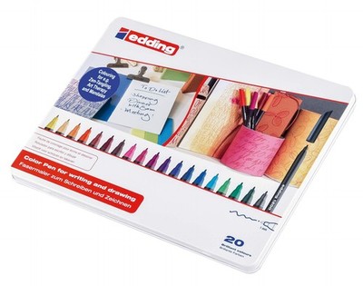 4120020 Fasermaler Color Pen, 10er Set, 0.51 mm, Sortiert Metalletui, 20fach ...