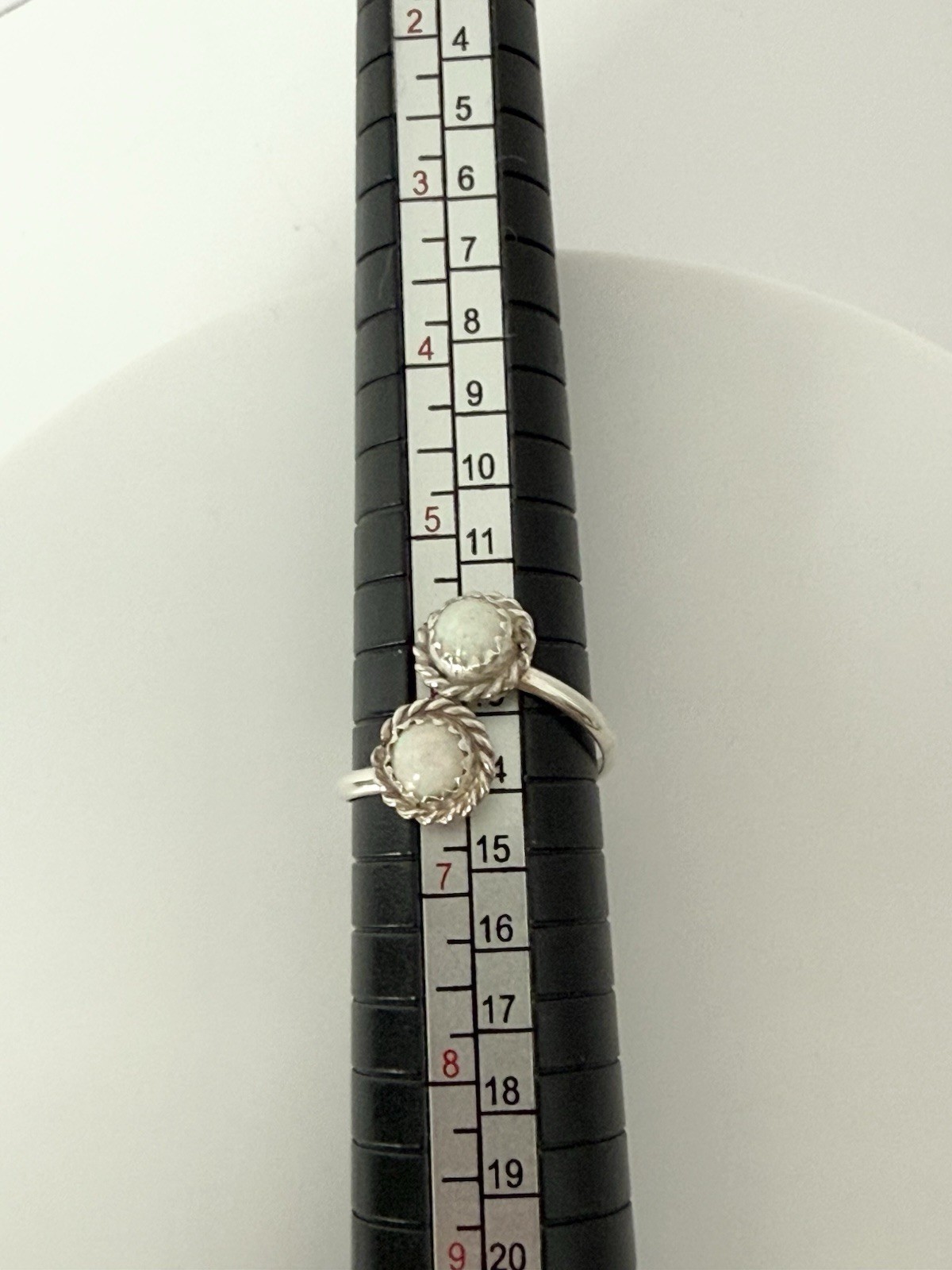 Sterling Silver Bypass Ring Opalite Southwestern … - image 5