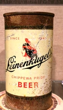 1950S LEINENKUGELS STEEL FLAT TOP BEER CAN CHIPPEWA FALLS WISCONSIN EMPTY #3