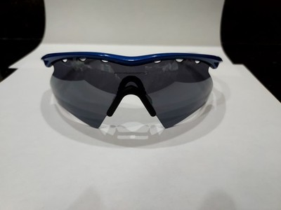 Oakley New M Frame Metallic Blue Sunglasses Black Iridium Vented Heater Lens