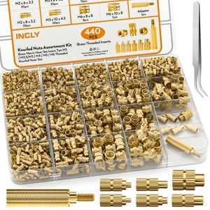 Yinpecly M3 Copper Knurled Threaded Insert Nuts - 30pcs, Gold Tone, For Electrical Appliances - View #11
