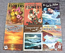 Lot of 6, Vintage Walter Foster How To Draw Paint Books Flowers Sea Sunsets