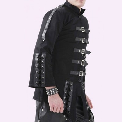 Men's Dead Threads Jacket Gothic Black Corseting Chain EMO Cyber Jacket