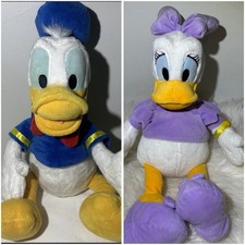 Disney Store Daisy and Donald Duck Plushies 15 inch Stuffed Animal Toy Plush