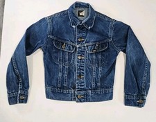 Vintage Lee Riders Youth Denim Jacket Size 12 Trucker Button Up 80s 90s Style